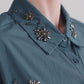 Lillian Embellishment Shirt - Deep Teal