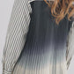 Harmony in Stripe Back Pleated Shirt - Ivory Navy