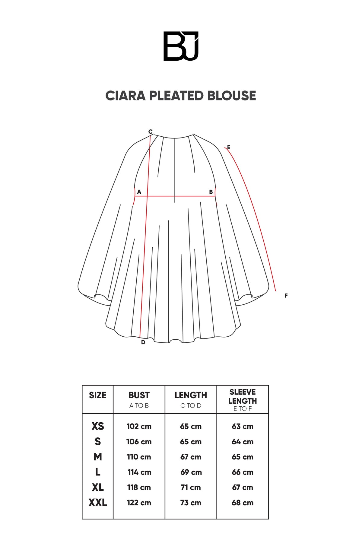 Ciara Pleated Blouse - Black