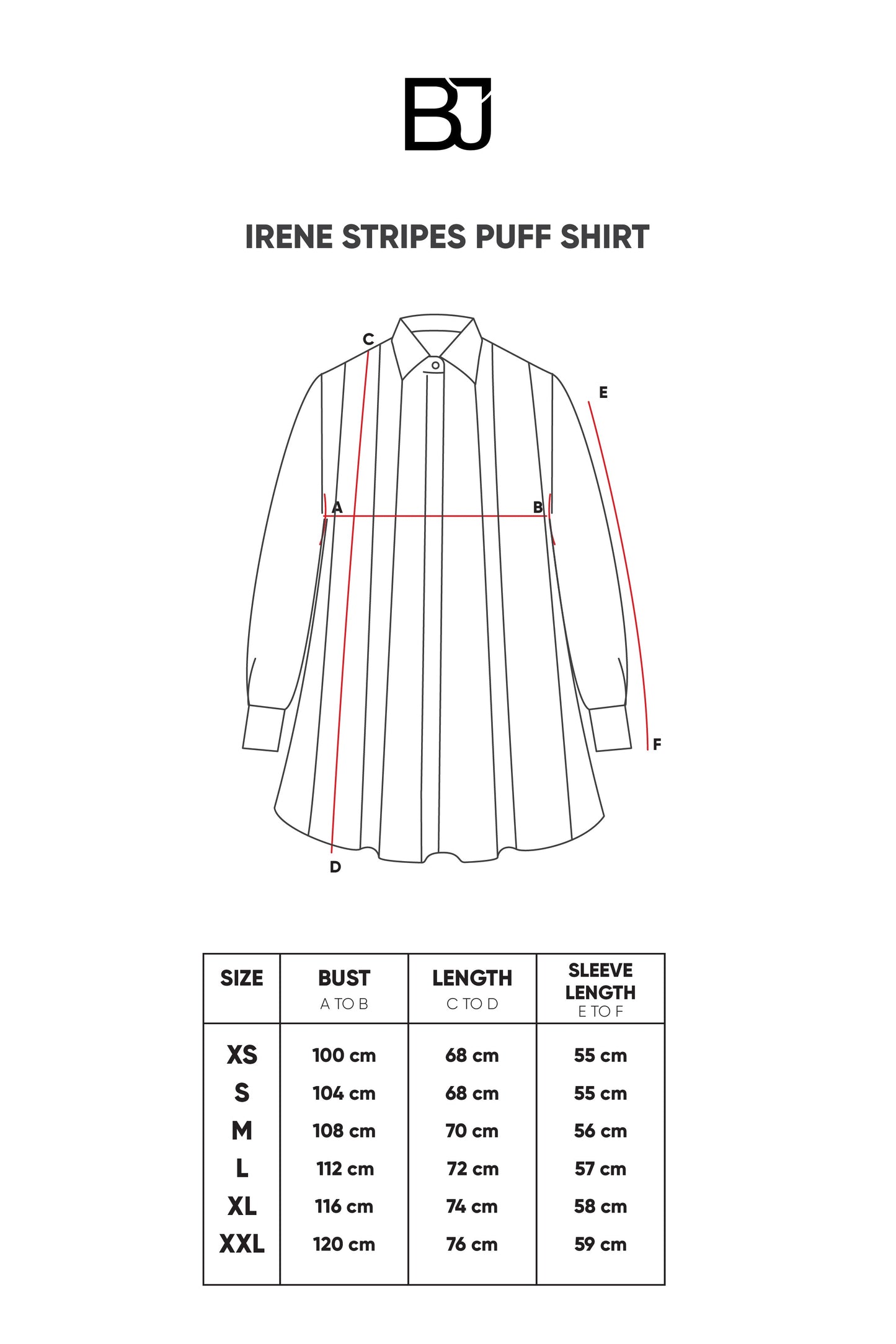 Irene Stripes Puff Shirt - Beige