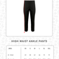 High Waist Ankle Pants - Black