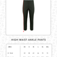 High Waist Ankle Pants - Noir