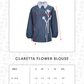 Claretta Flower Blouse - Twilight Blue