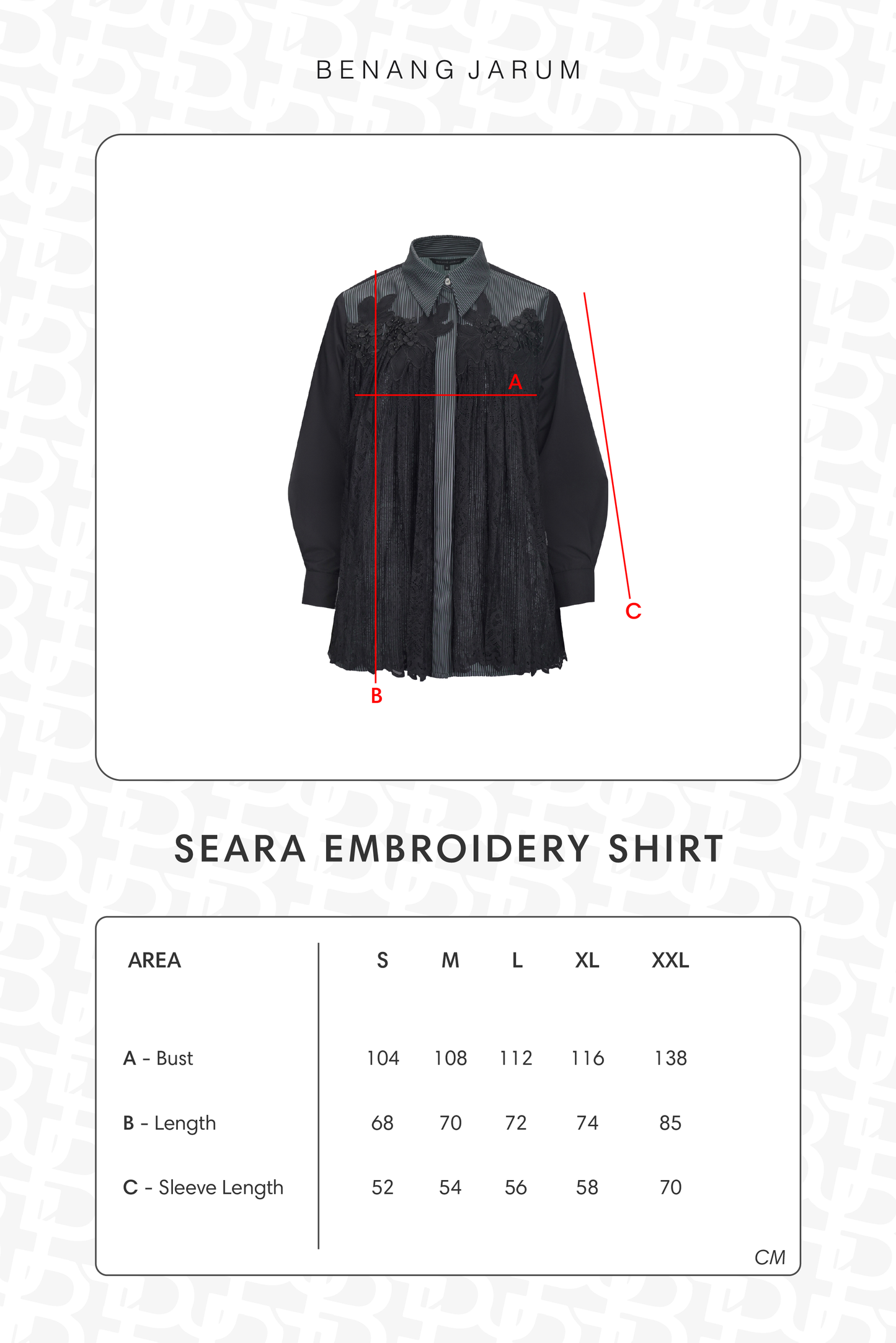Seara Embroidery Shirt - Black