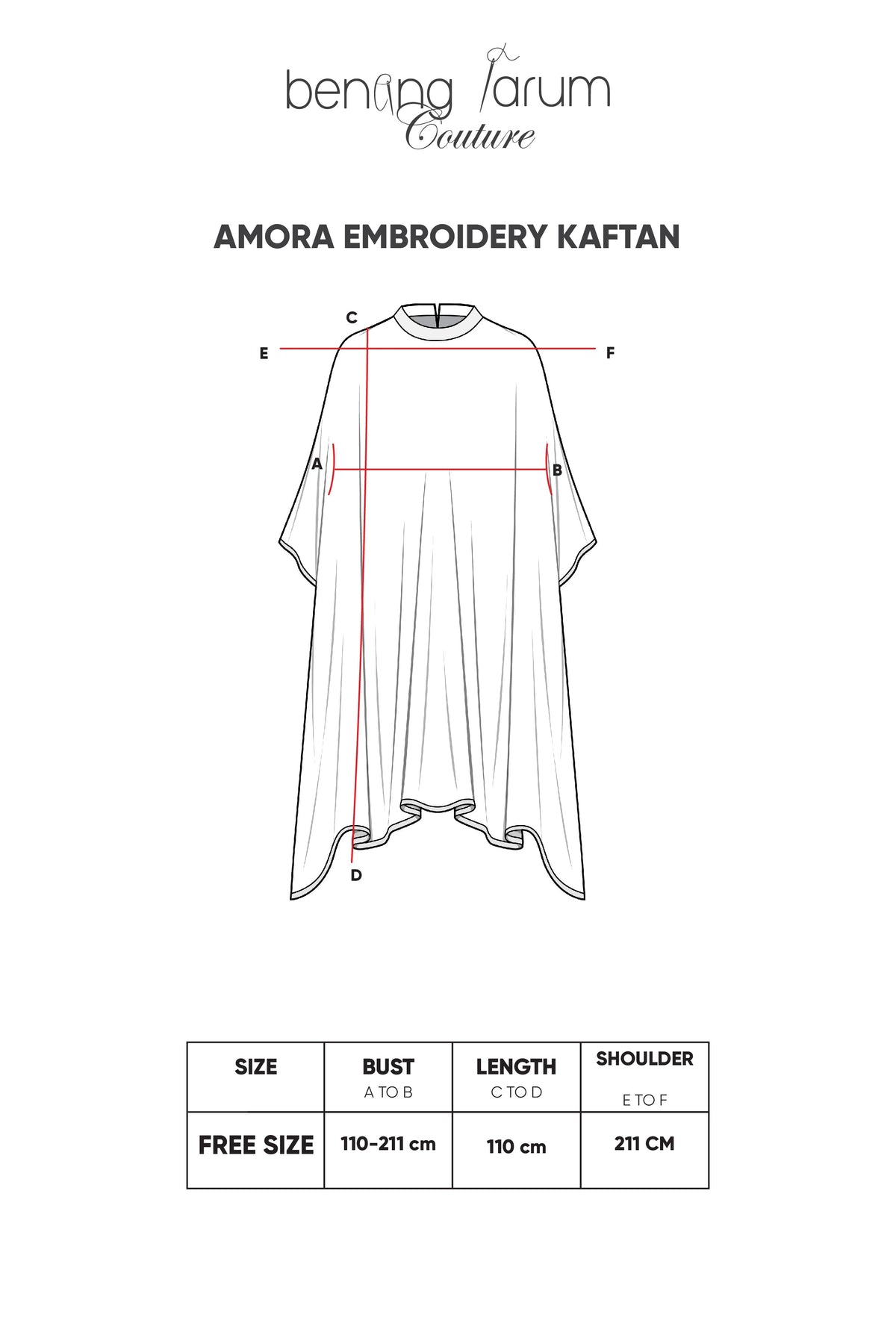 Amora Embroidery Kaftan - Sky Blue