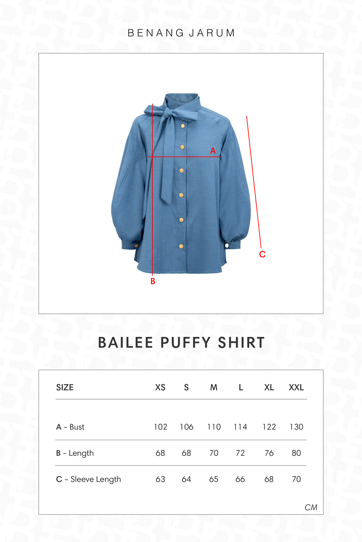 Bailee Puffy Shirt - Blue