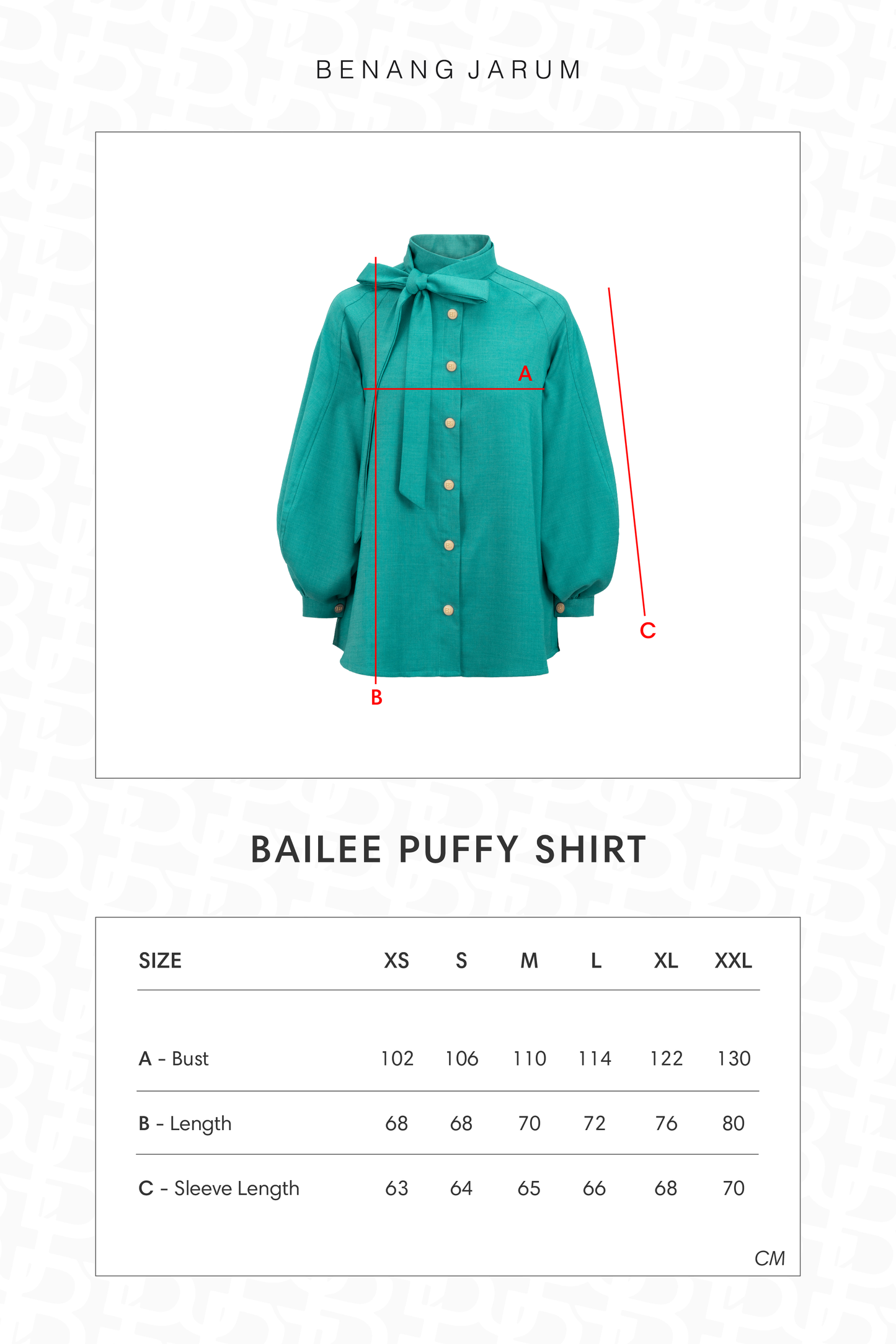 Bailee Puffy Shirt - Teal Green