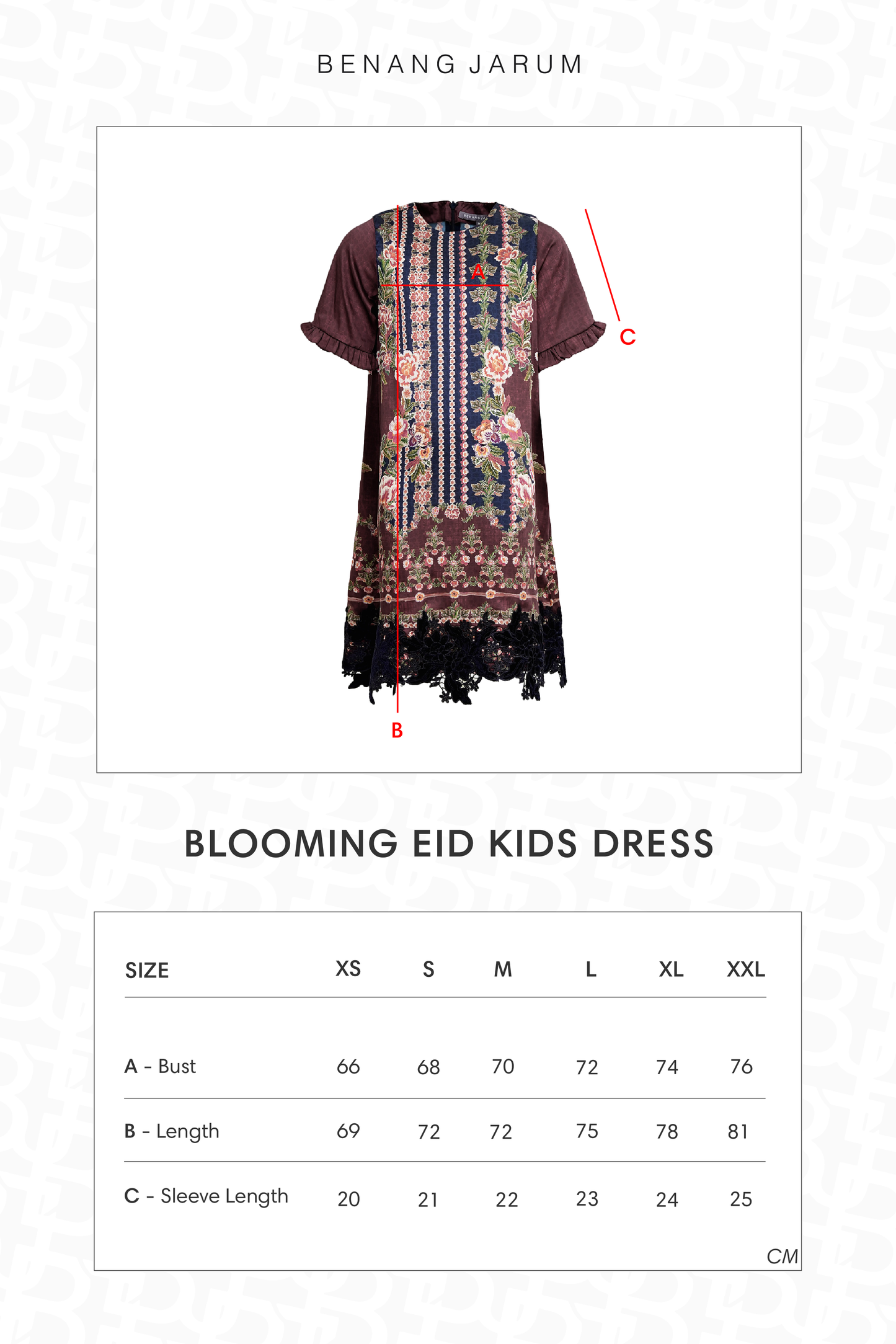 Blooming Eid Kids Dress - Carnation