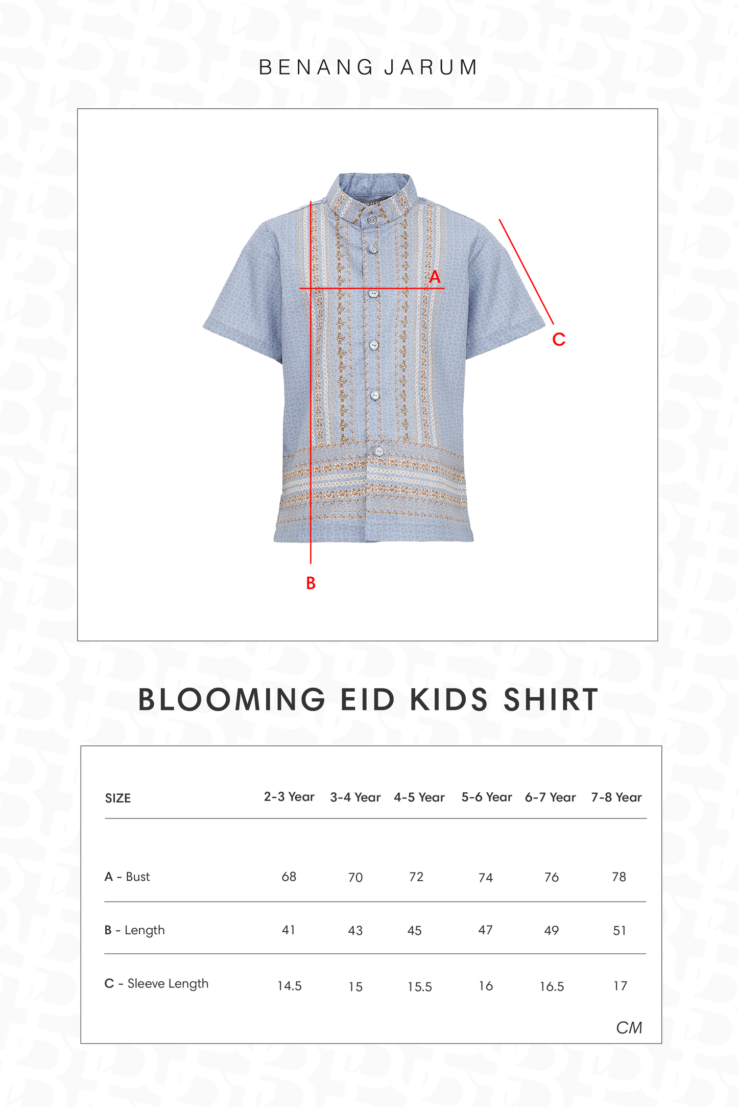 Blooming Eid Kids Shirt - Blue Bell