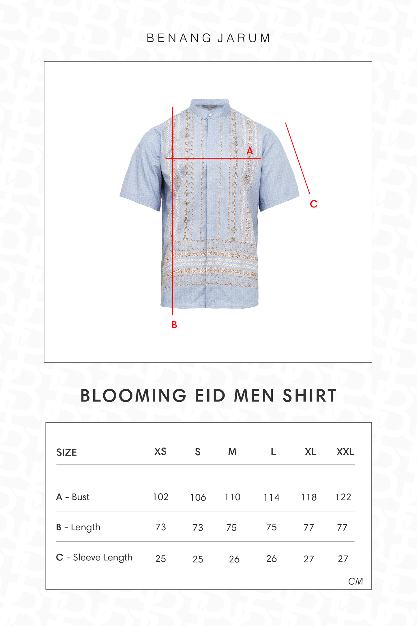 Blooming Eid Men Shirt - Blue Bell