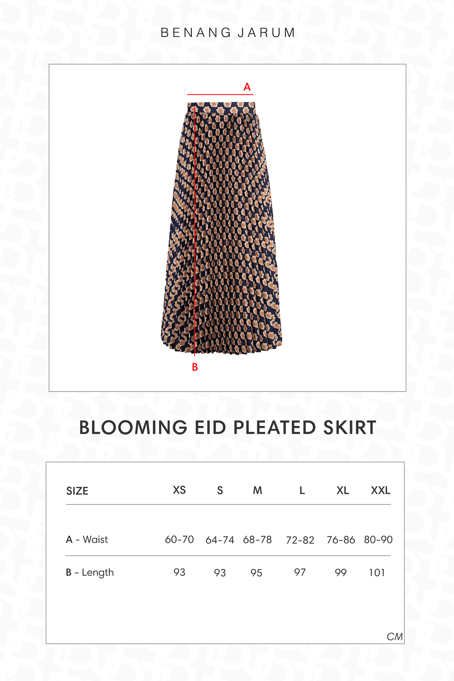 Blooming Eid Pleated Skirt - Carnation