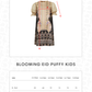 Blooming Eid Puffy Kids Dress - Marigold
