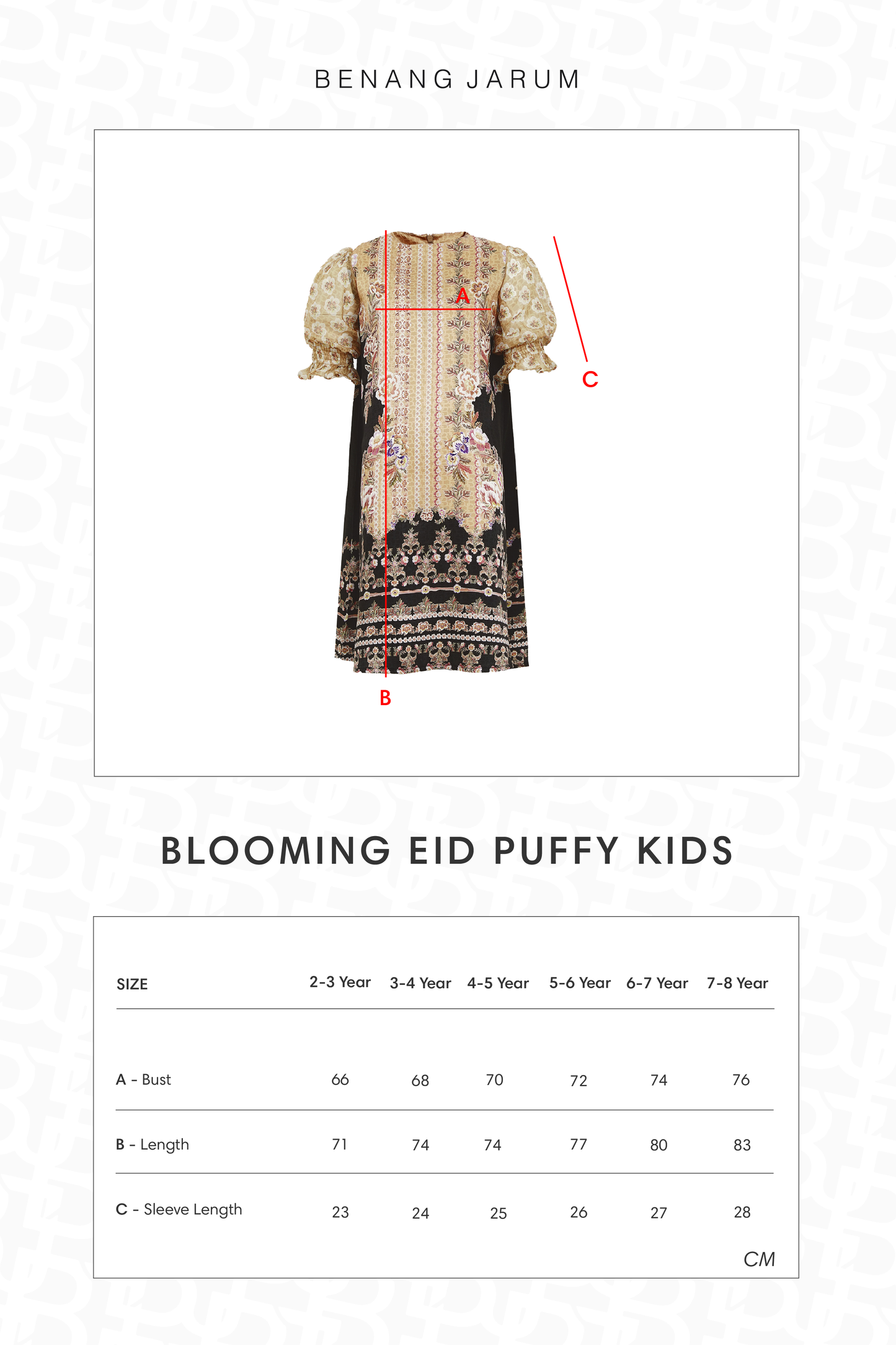 Blooming Eid Puffy Kids Dress - Marigold