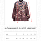 Blooming Eid Pleated Hem Shirt - Carnation