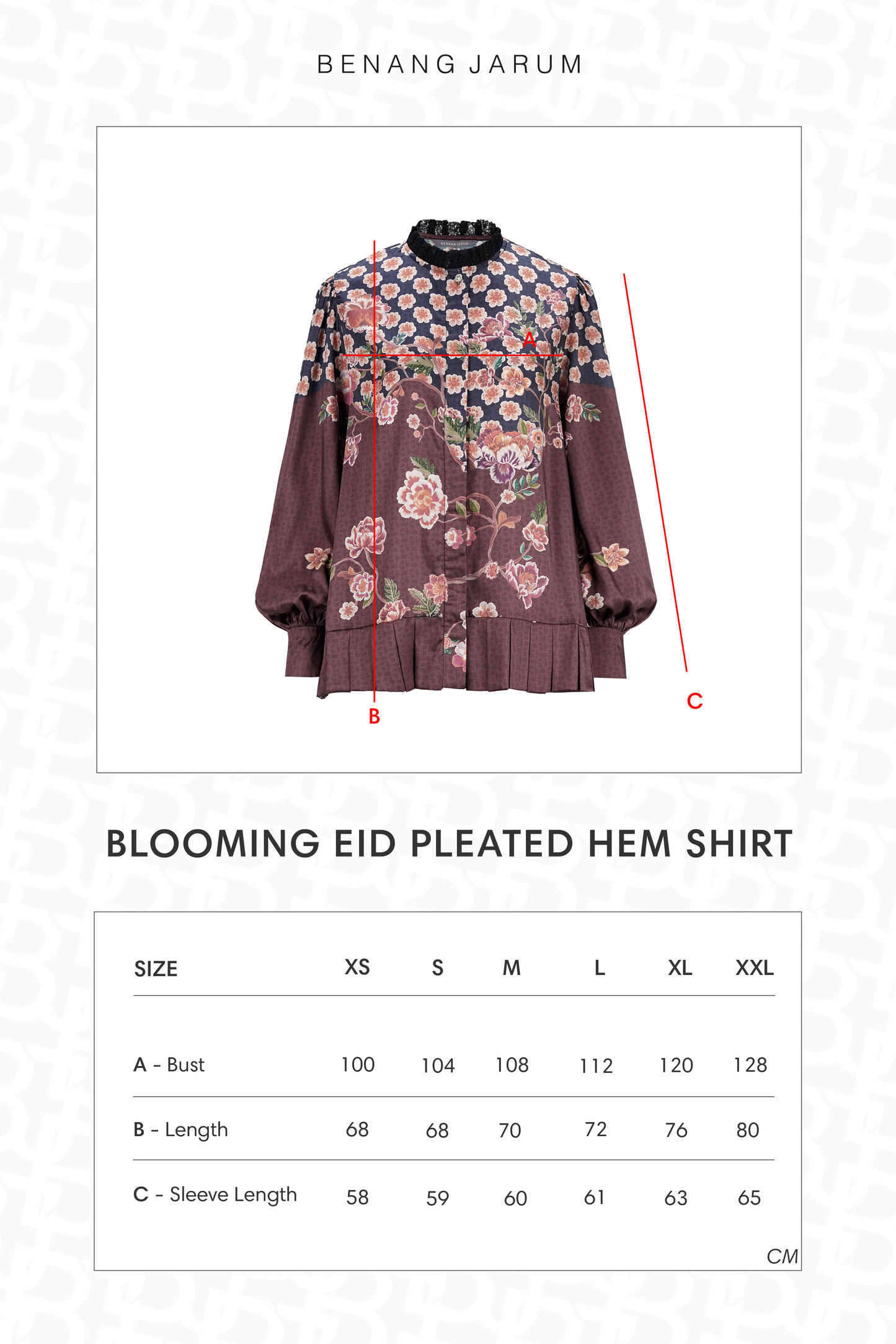 Blooming Eid Pleated Hem Shirt - Carnation