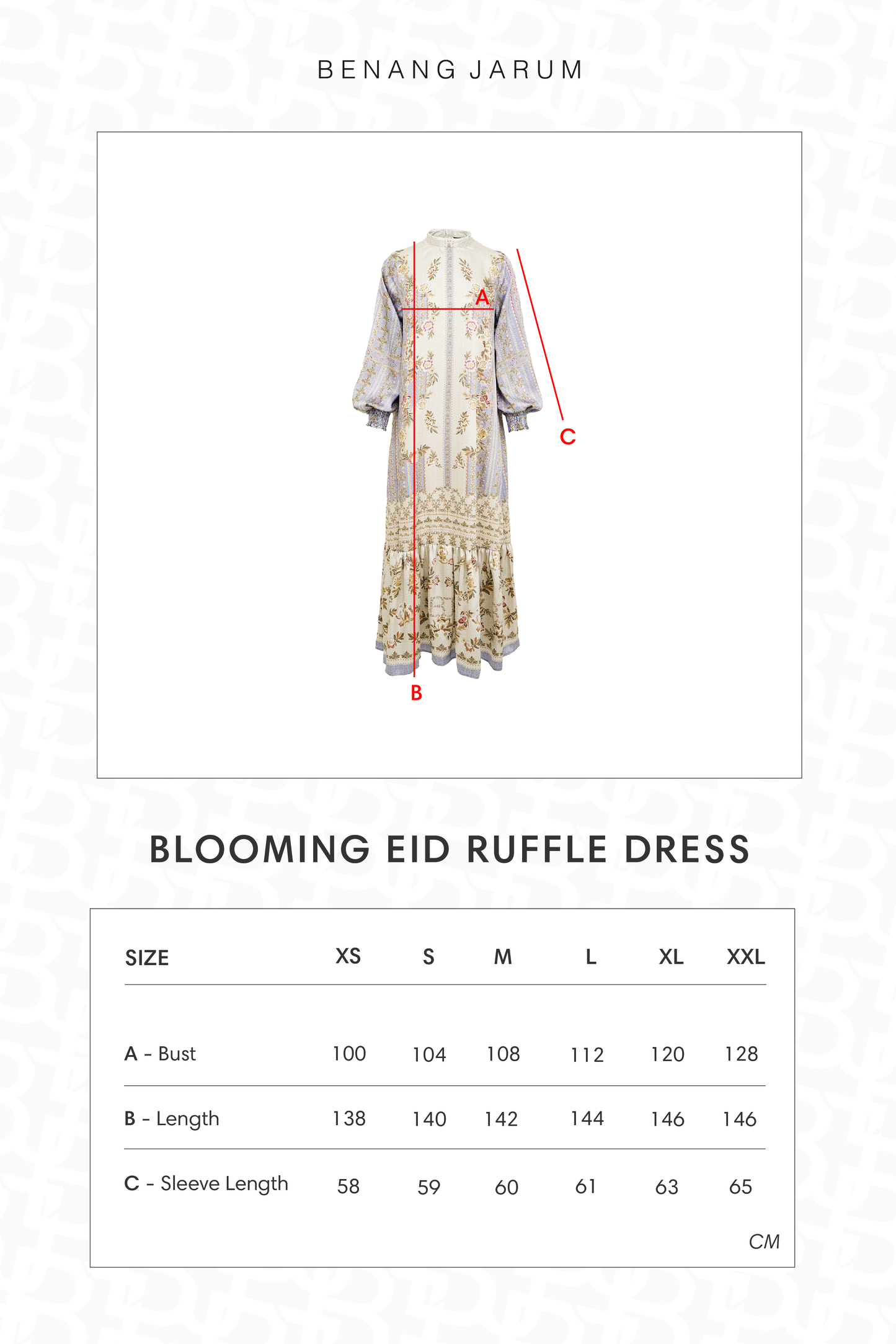 Blooming Eid Ruffle Dress - Blue Bell