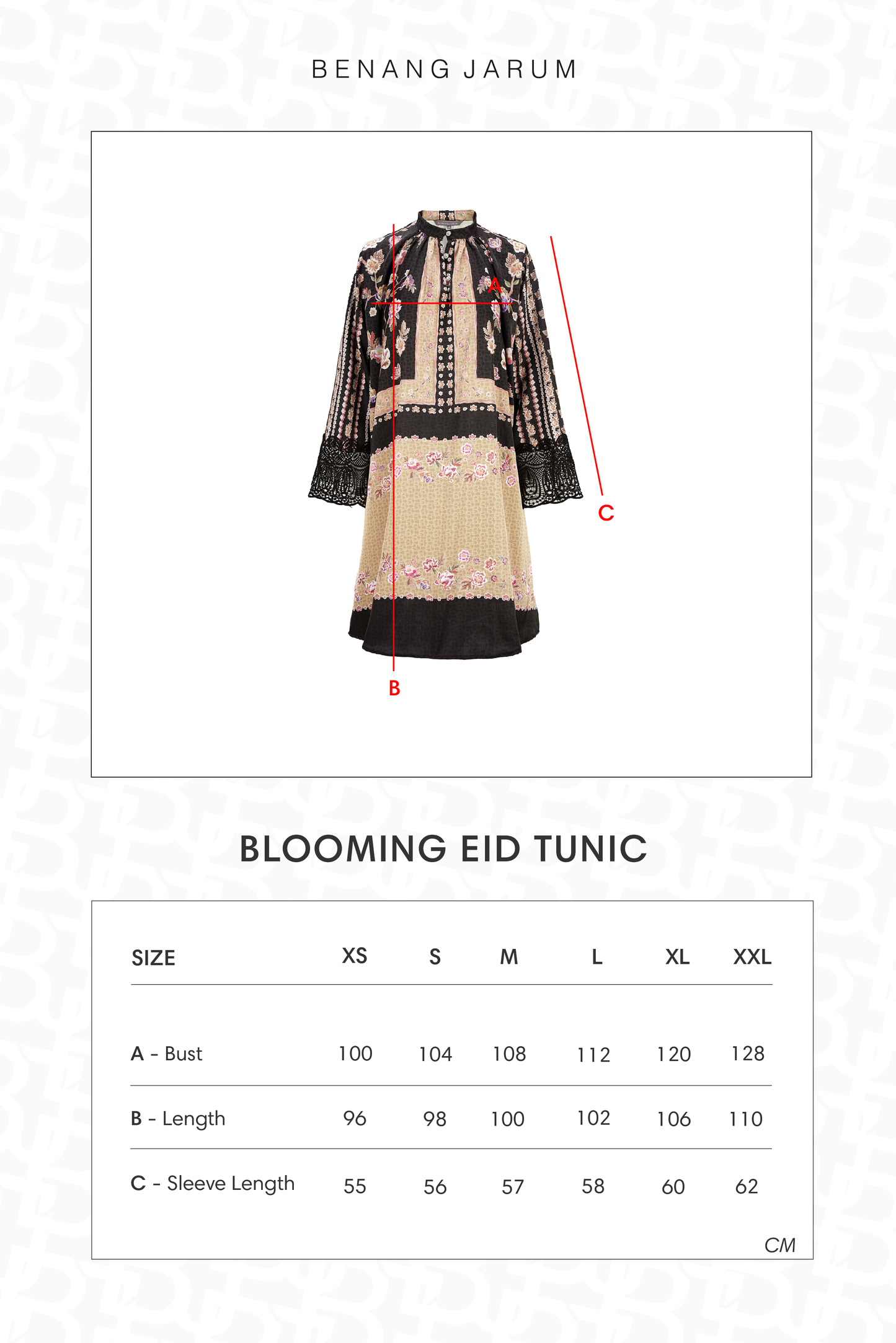 Blooming Eid Tunic - Black Iris