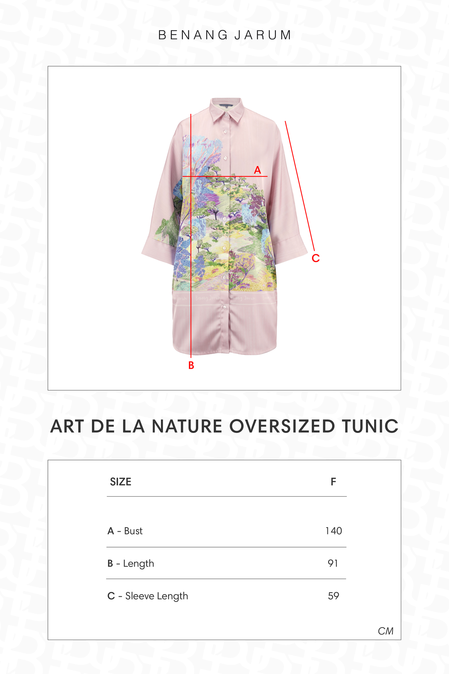 Art De La Nature Oversized Tunic - Pink