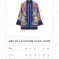 Art De La Nature Satin Shirt - Navy