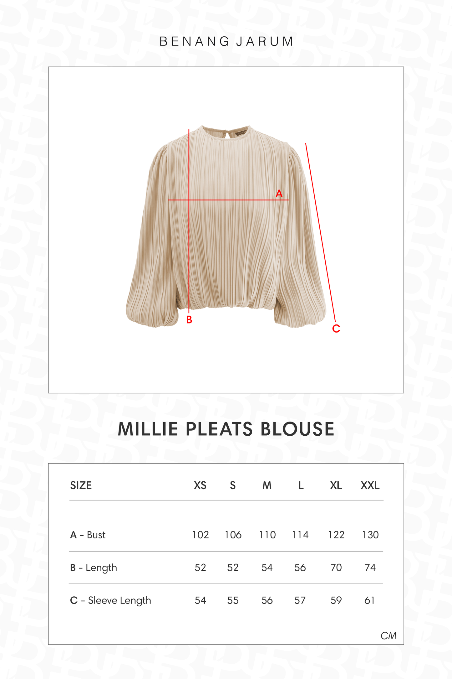 Millie Pleats Blouse - Beige
