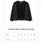 Athena Mix Fabric Blouse - Black