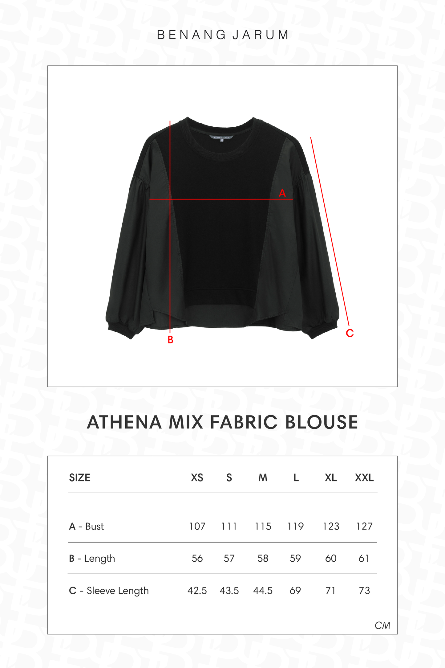 Athena Mix Fabric Blouse - Black