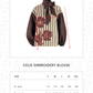 Celie Embroidery Blouse - Fired Brick