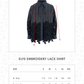 Elys Embroidery Lace Shirt - Deep Blue