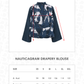Nauticagram Drapery Blouse - Ocean