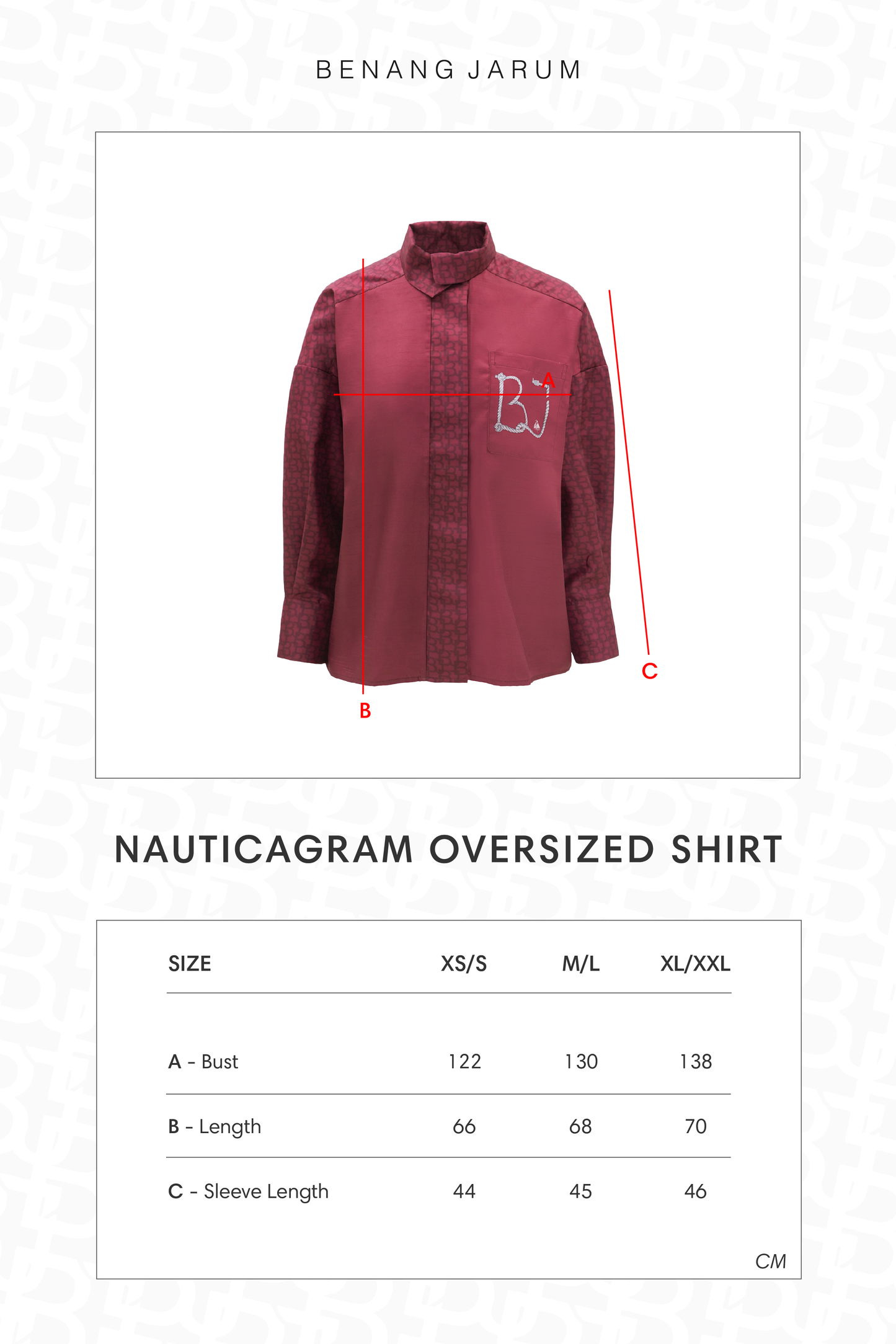 Nauticagram Oversized Shirt - Red Tide
