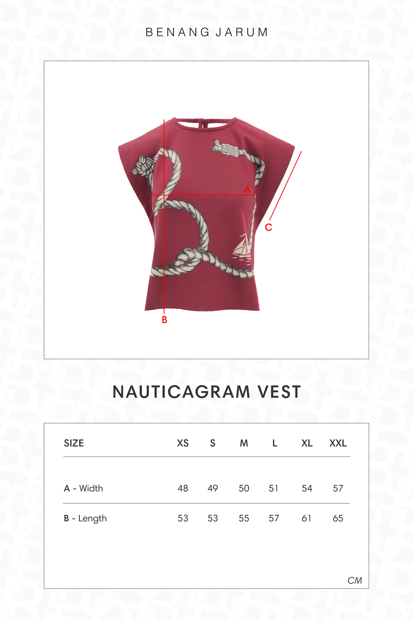 Nauticagram Vest - Red Tide