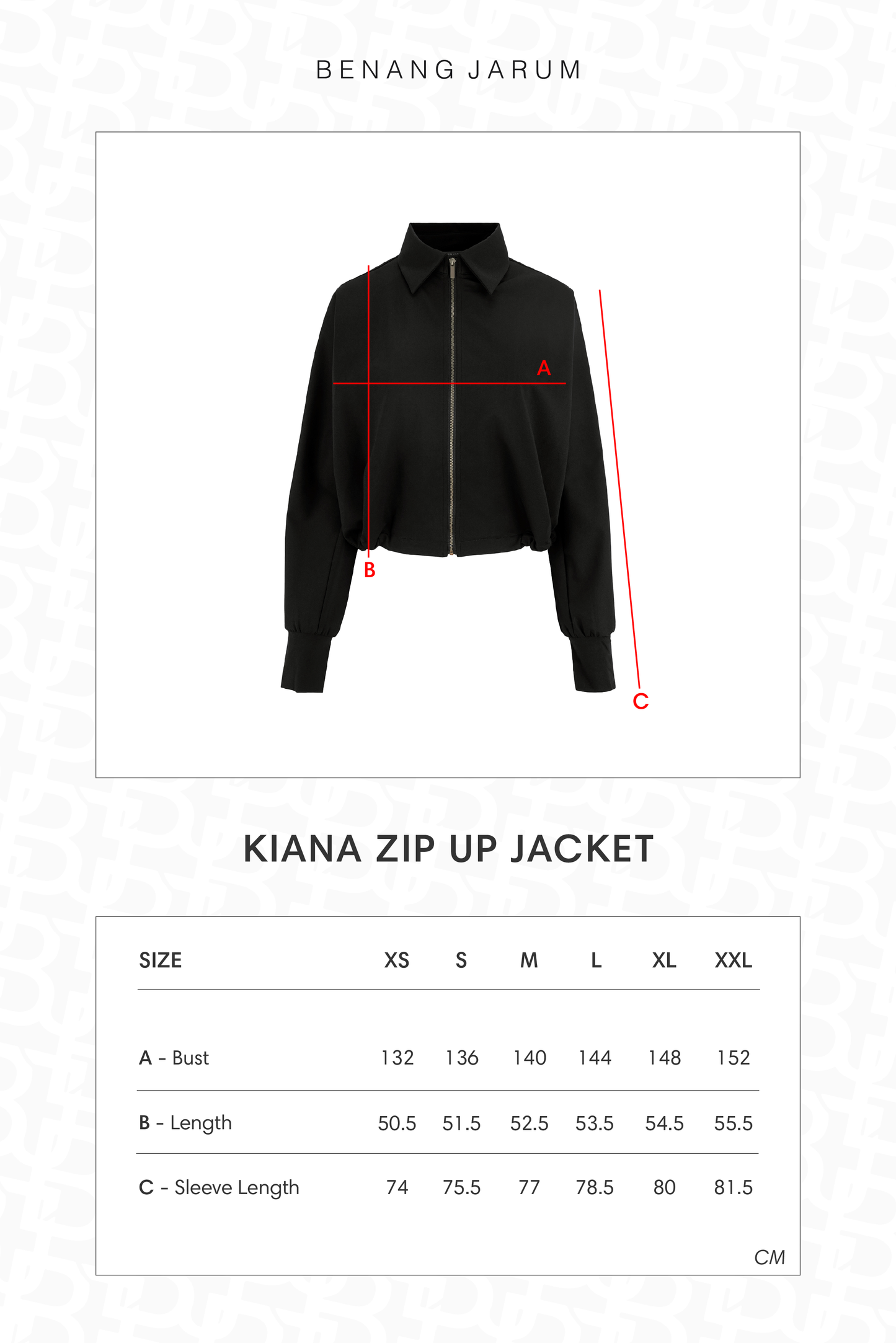 Kiana Zip Up Jacket - Black