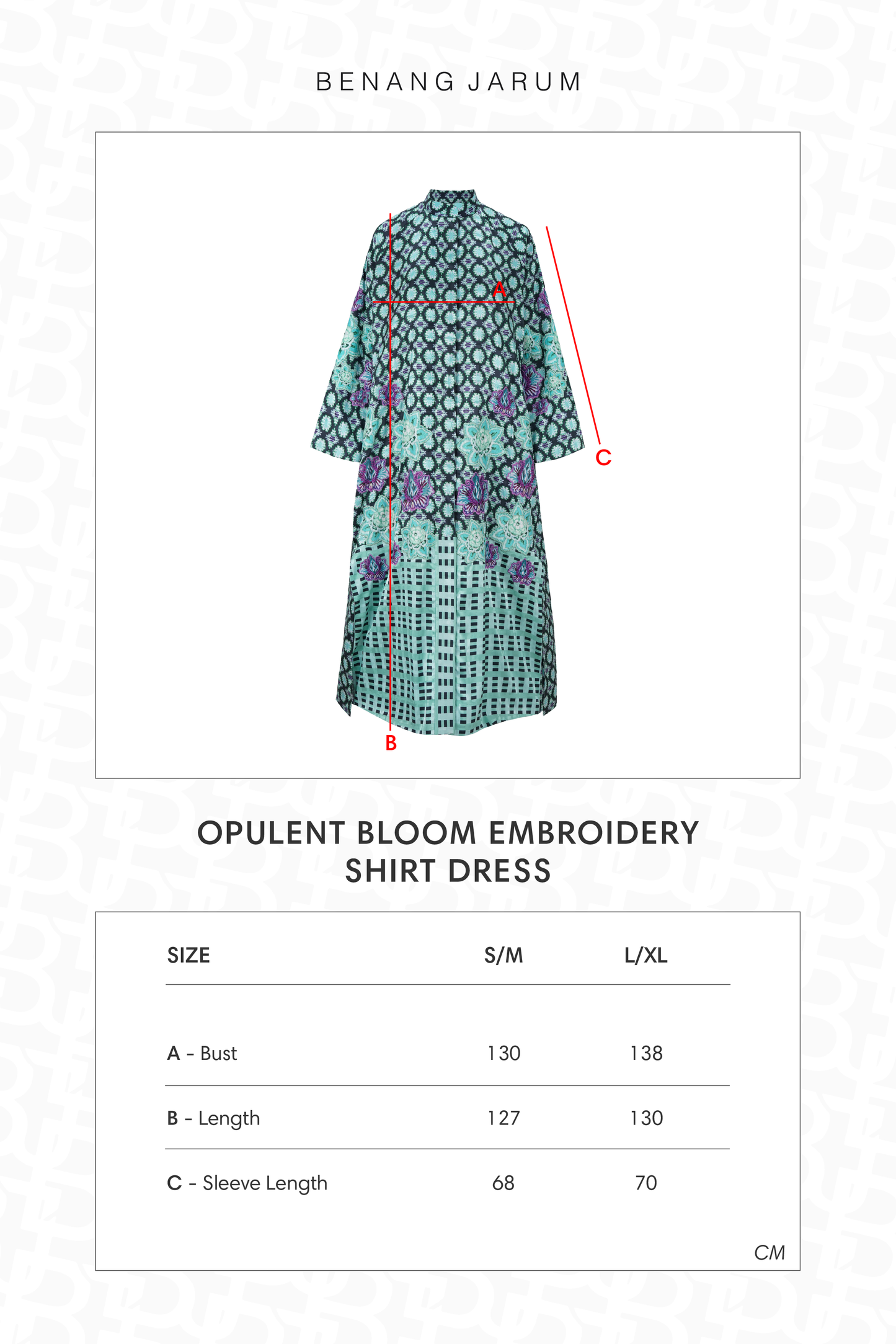 Opulent Bloom Embroidery Shirt Dress - Teal Mirage