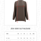 Zea Side Slit Blouse - Dark Taupe