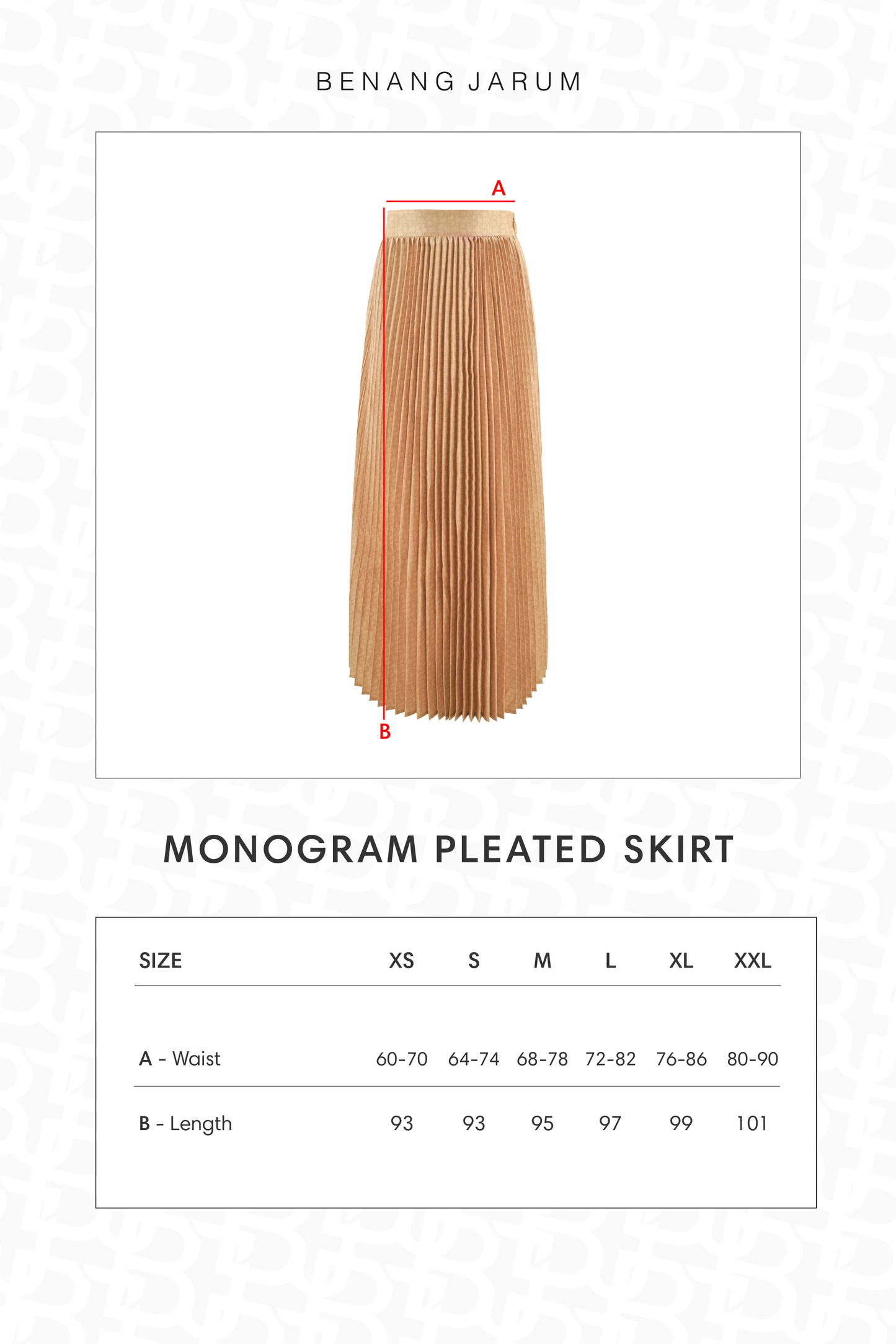 Monogram Pleated Skirt - Marigold