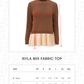 Nyla Mix Fabric Top - Tan
