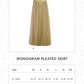 Monogram Pleated Skirt - Gold