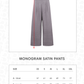 Monogram Satin Pants - Anchor